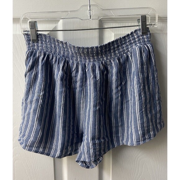 American Eagle Striped Wrap Shorts Medium Striped 2 inch Inseam Beach Summer - Picture 2 of 9
